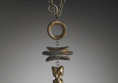 Porcelain Necklace with Bronze Glaze © Sharon Alexander
