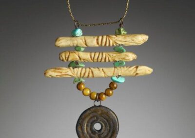 Porcelain Necklace with Turquoise and Tigers Eye © Sharon Alexander